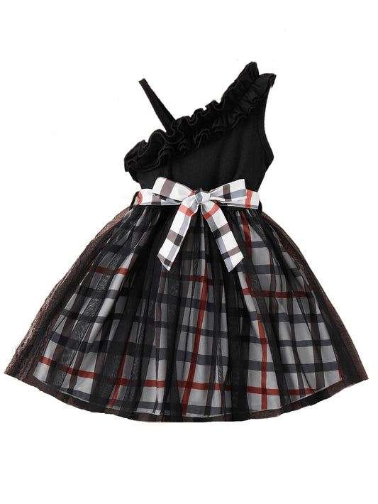 TAGAS Baby Girls Polyester Fit and Flare Knee-Length Dress | Girls Dress Black