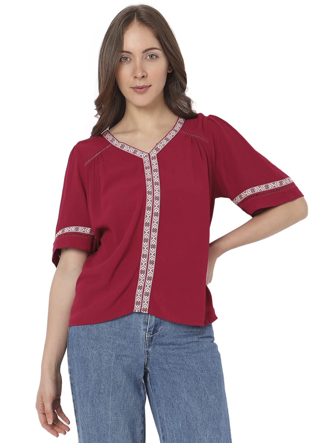 Vero Moda Regular Top (10298387_Beet Red_S)