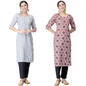 Pinkmint Kurta Set For Women Ll Printed Kurti & Pant Set Ll Regular Kurta Set Ll (Pack Of 2)