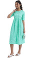 Ketch Cotton Blend Women Regular Fit Sea/Green Dress Knee-Length Kha1000063