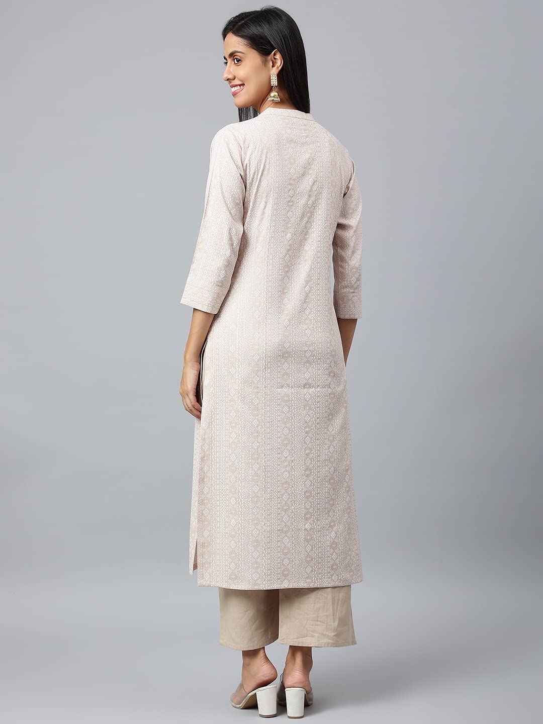 ANNI DESIGNER Women's Cotton Blend Straight Printed Kurta (Sufa)