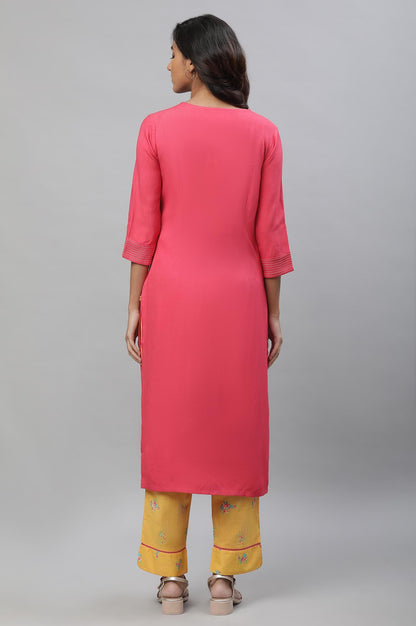Aurelia WomenS Viscose Regular Kurta (24Fea14492-606466_Pink