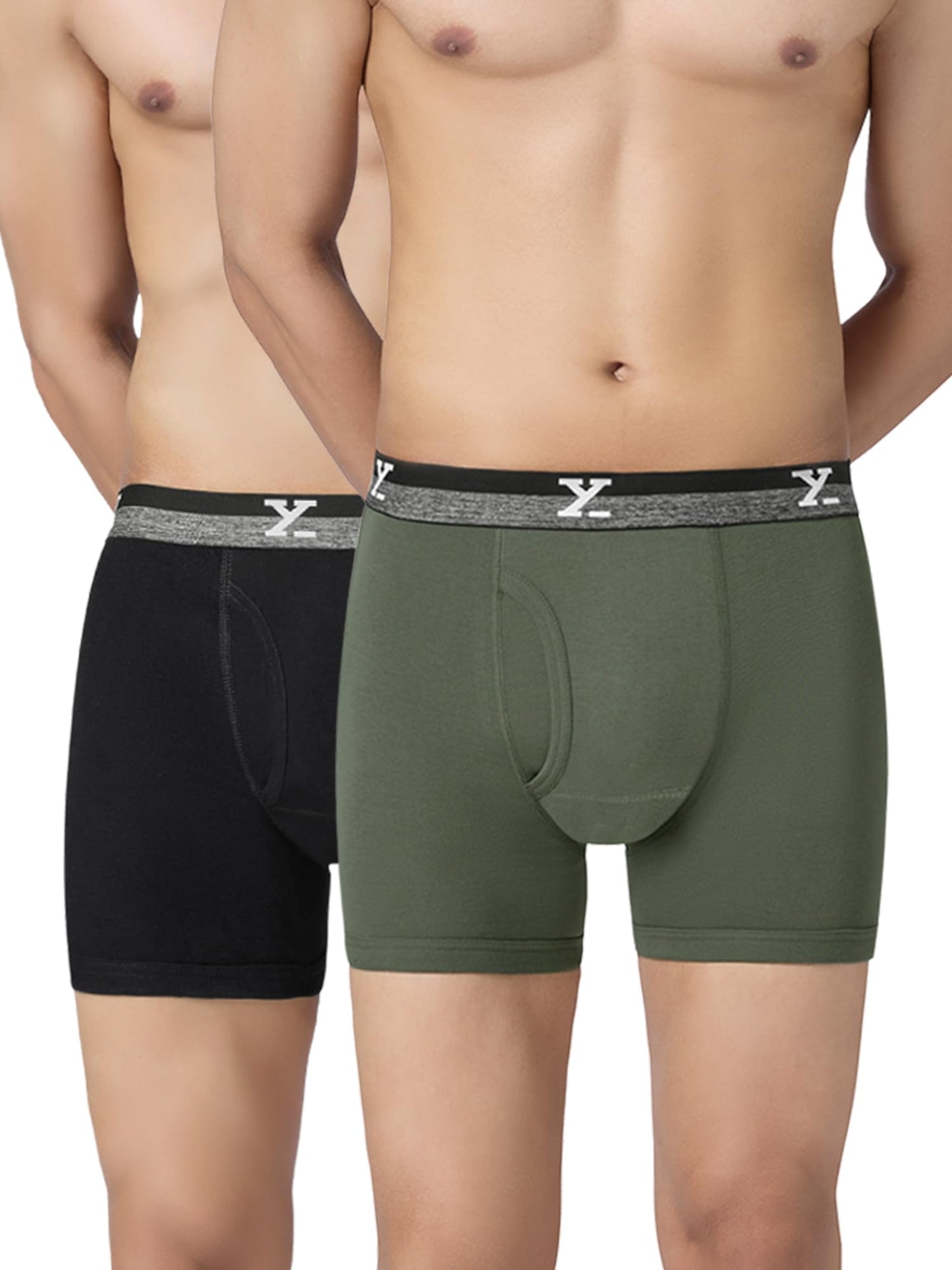 XYXX Mens Nova Cotton Boxer Brief for Men Pack of 2 |Regular Fit with intellifresh No-Marks Waistband | Solid Underwear for Men