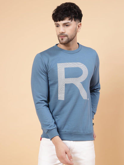 Rigo Cotton Fleece Casual Wear Printed Round Neck Sweatshirt for Men | Full Sleeves Regular Fit Sweatshirt for Men | Pullover Ho