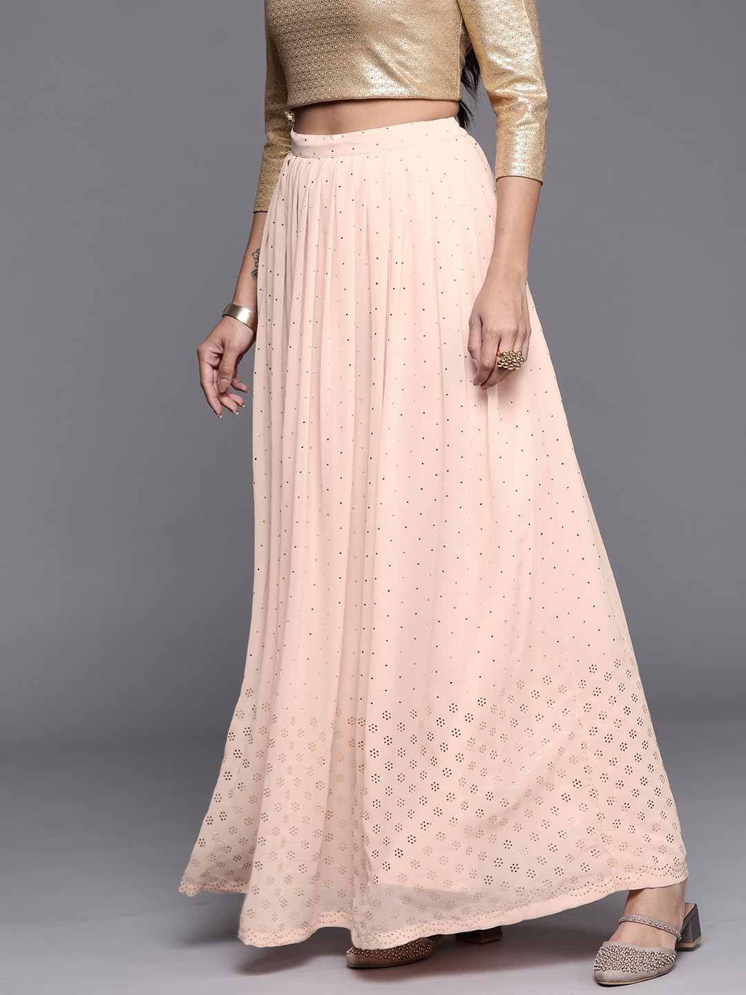 Libas Polyester Classic Skirts Pink