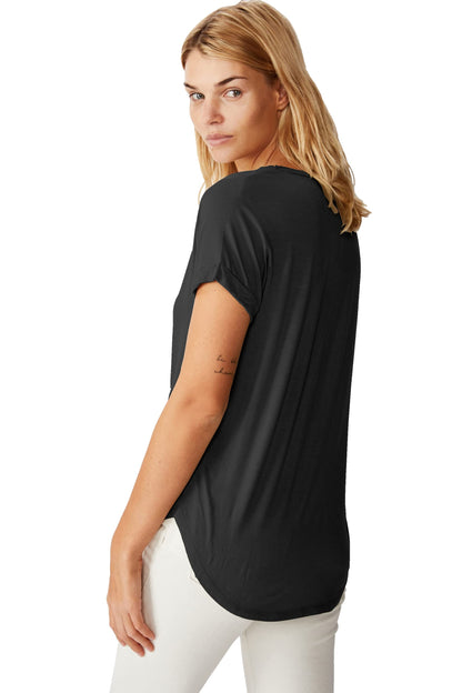 Fabricorn Combo Of Three Plain Maroon, Black And Sage Green Round Neck Up And Down Cotton Tshirt For Women (Maroon, Black, Sage