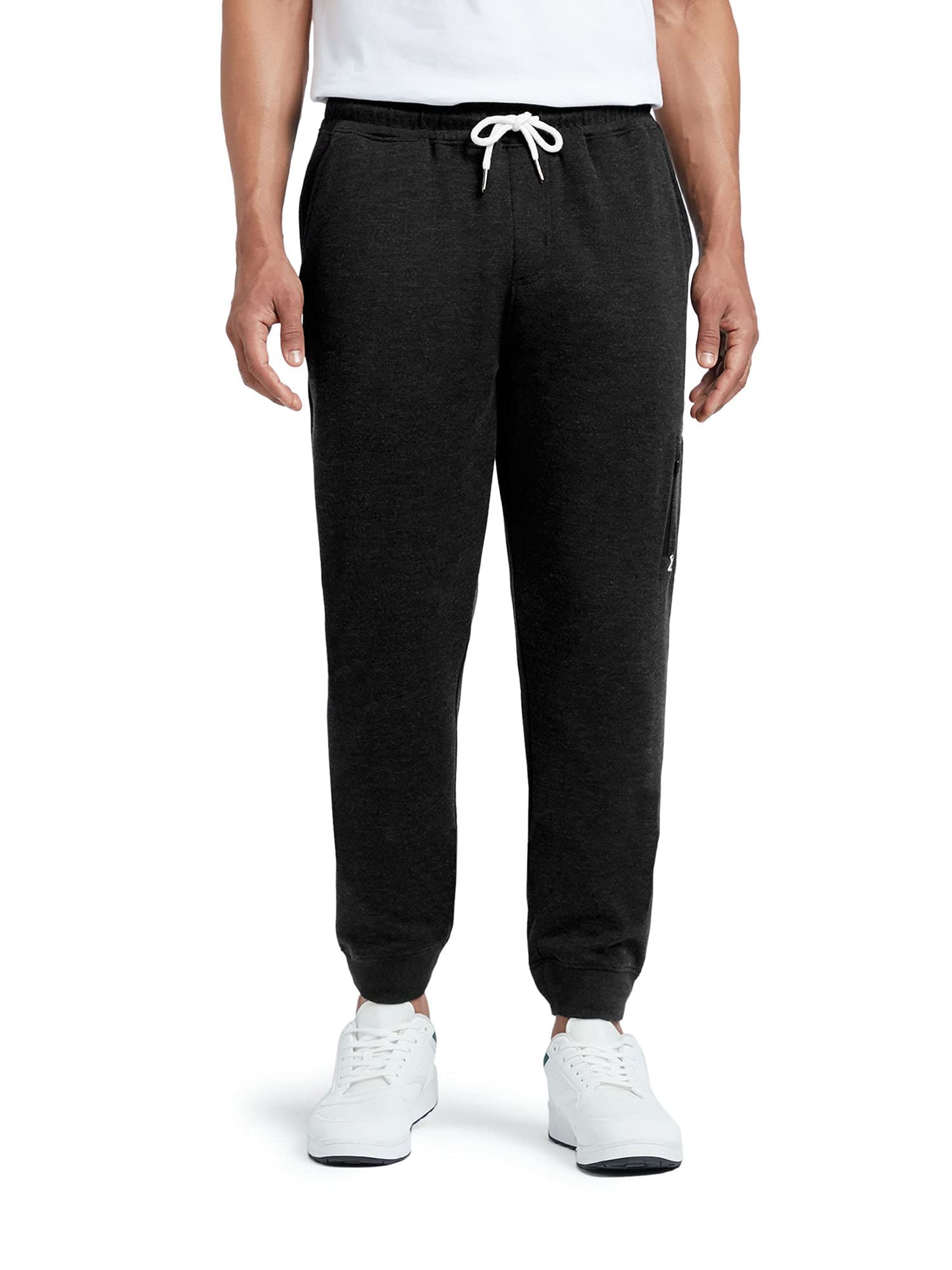 XYXX Mens Cotton Modal Joggers - Relaxed Fit, Antimicrobial, High Stretch, Sweat Absorbent Solid Ace Loungewear with Zippered P