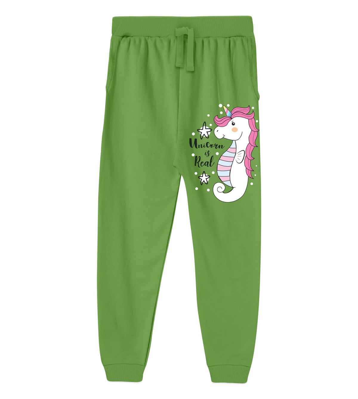 Kyda Kids GirlS Regular Cotton Printed Joggers For Casual Wear, Jogging, Exercise& Walking (Pack Of 1) Light Green