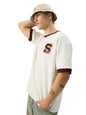 The Souled Store Originals: S 2013 Men and Boys Short Sleeve Round Neck White Embroidered Cotton Oversized T-Shirts