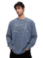 The Souled Store Souled Army Men and Boys Round Neck Blue Embroidered Cotton Oversized Full Sleeve T-Shirts