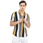 Men Premium Stylish Branded Printed Floral Print Stretchable Fabric Cut Away Collar Casual Shirt (In, Alpha, Xl, Regular, Yellow