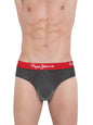 Pepe Jeans Innerwear MenS Cotton Briefs (Pack Of 2) (Clb02-02_Charcoal Melange_90-95_Charcoal Melange_95 Cm)