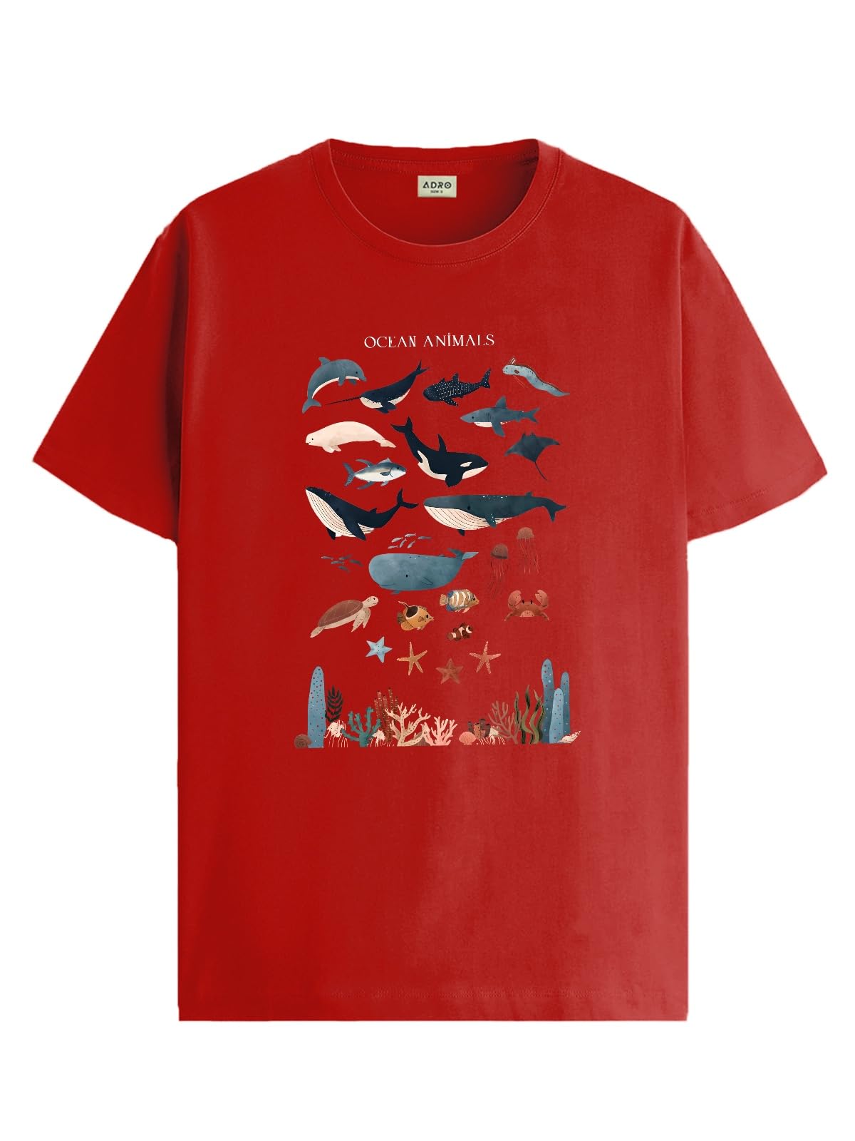 ADRO T Shirts for Boys & Girls || Ocean Sharks Printed T-Shirt || Ages 3-14 || 100% Cotton Round Neck Tshirt for Boys & Girls||K
