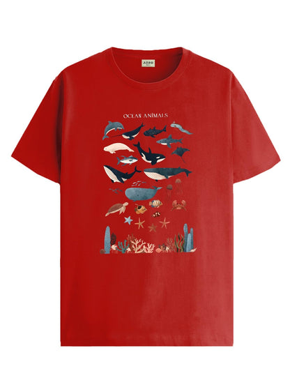 ADRO T Shirts for Boys & Girls || Ocean Sharks Printed T-Shirt || Ages 3-14 || 100% Cotton Round Neck Tshirt for Boys & Girls||K