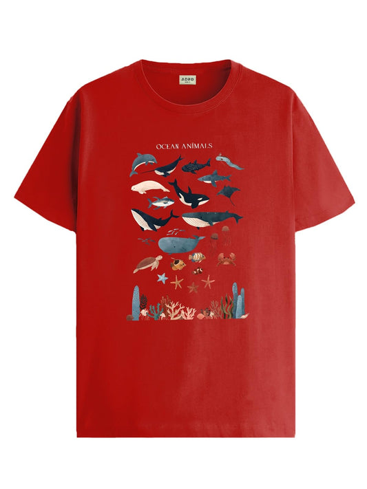 ADRO T Shirts for Boys & Girls || Ocean Sharks Printed T-Shirt || Ages 3-14 || 100% Cotton Round Neck Tshirt for Boys & Girls||K
