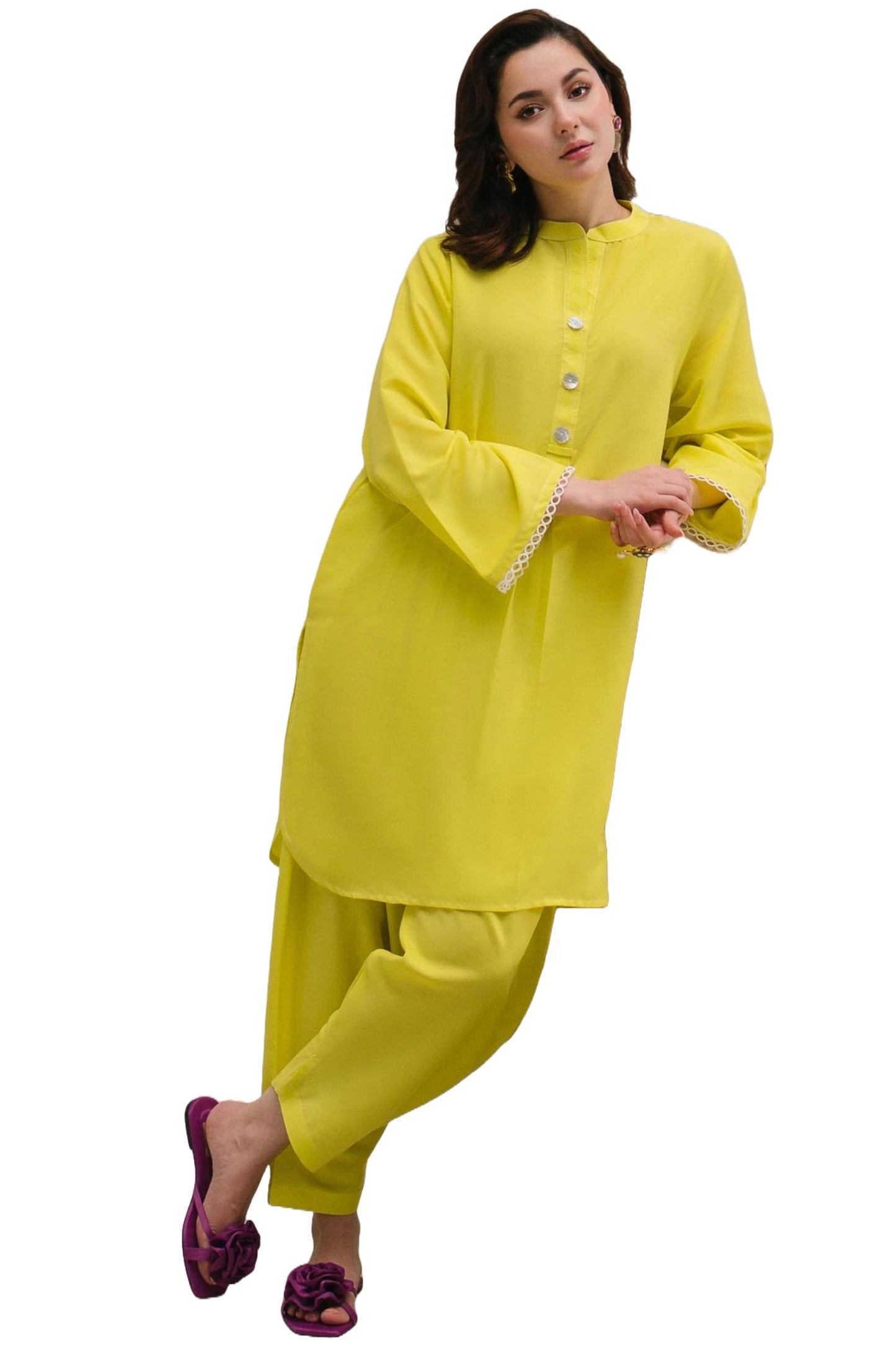 ANNI DESIGNER Womens Rayon Viscose Straight Solid Kurta with Pant (Hania Mehandi_XXL_Mehandi_XX-Large)
