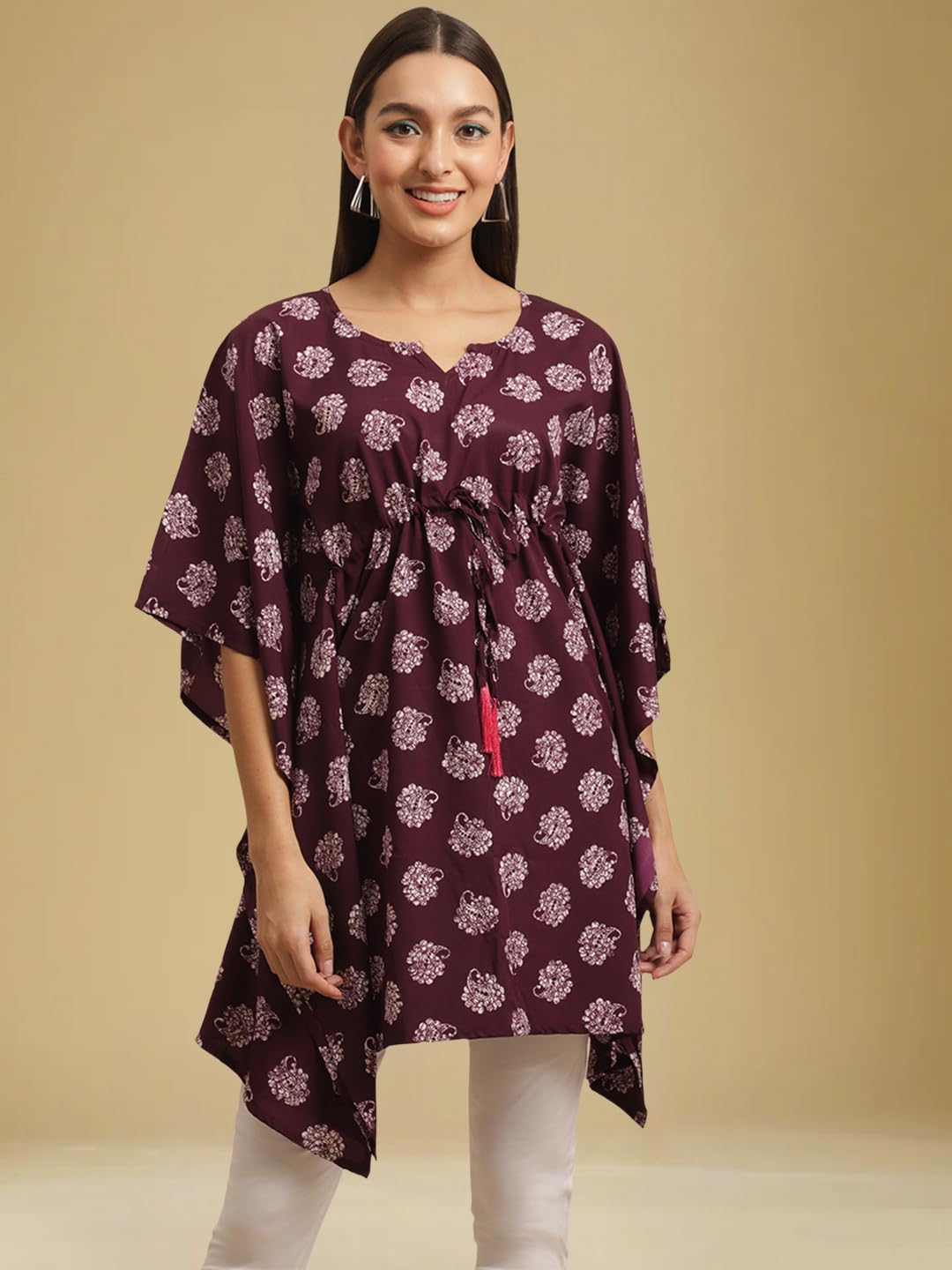 Tee Projekt Casual Crepe Kimino Sleeves Womens Kaftan Dress ll Kaftan Casual & Everyday Kurta (Pack of 2)