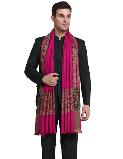 Weavers Villa Mens Acro Wool Blended Shawl - Handloom Woven Pattern - Stoles for Men - Gents Shawls - Soft & Warm Wrap - Ideal