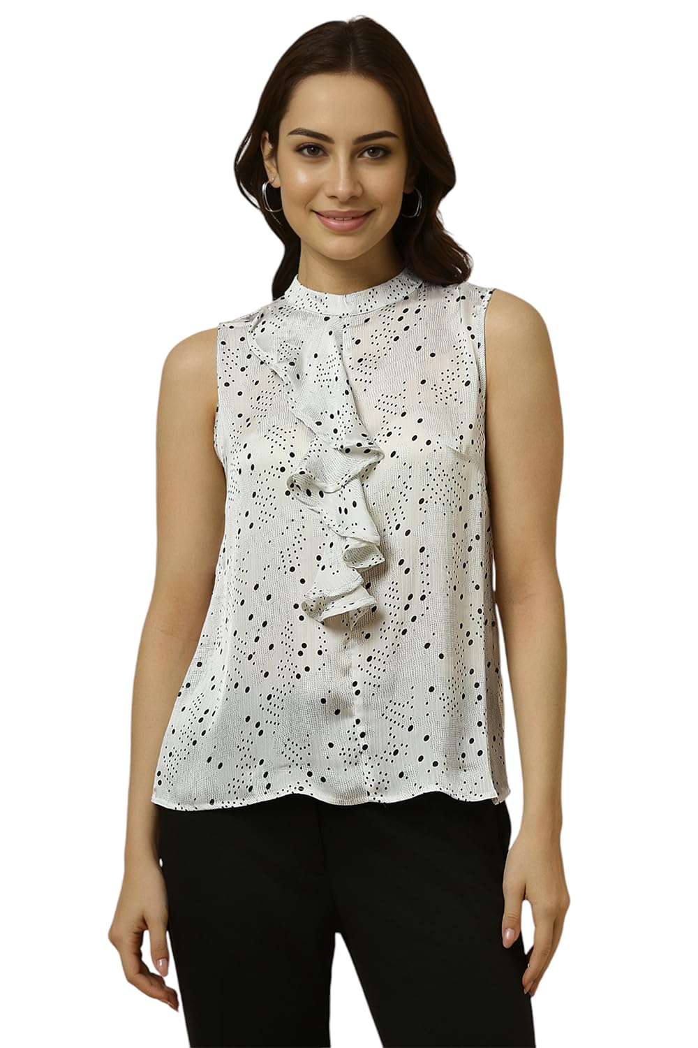 Allen Solly Women Regular Fit Printed Formal Sleeveless Top