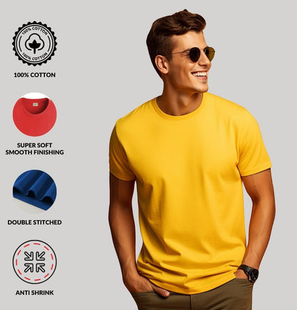 ADRO T Shirts Pack of 2 Mens Tshirts Cotton T Shirts for Men Tshirt T-Shirts Combo T Shirts Tshirts for Men Plain Solid Tshirts