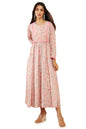 Soch Peach Muslin Digital Print Flared Fit Kurta