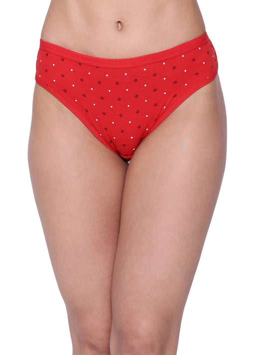 Clovia WomenS Cotton Bikini Style Underwear (Pn3465D04S_Red_S)