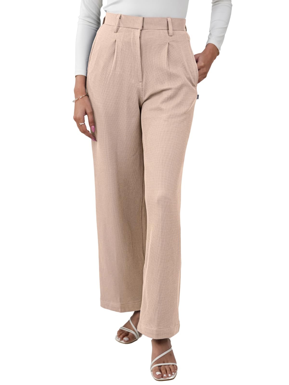 Greciilooks Women High Rise High Waist Wide Leg Trousers | Casual & Formal Pants |Loose Fit Track Pants | Gymwear | Cargo Pants