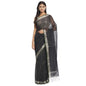 Fabindia Women Cotton Silk Abstract Sari Black_Freesize