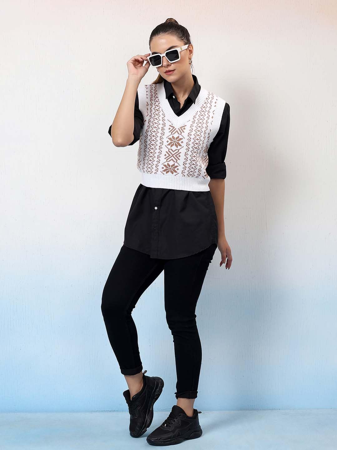 Kotty WomenS Trendy Sleeveless Sweater Vests  Perfect For Layering And Smart-Casual Outfits(Multicolored,L)