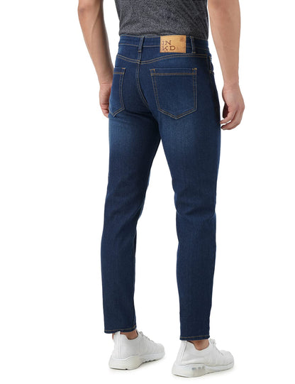 INKD Mens Contrast Stitch Stretchable Regular Fit Jeans
