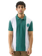 The Souled Store Official Hulk: Logo Colour Block Short Sleeve Collared Neck Green and White Regular Fit Cotton Zipper Polos for