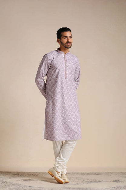 Manyavar Kurta Set For Men, Full Sleeves Mandarin Collar Ethnic MenS Kurta Set For Engagement, Wedding, Party Blended Cotton Pr