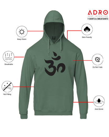 ADRO OM Design Printed Hoodies/Sweatshirts for Men & Women (H20-M-OUM-PT_Pista)