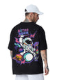 The Souled Store| TSS Originals: Astro Rock Mens and Boys T-Shirts|Half Sleeve|Oversized fit Graphic Printed|100% Cotton Black C