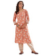Fabindia Coral Cotton Hand Block Print Slim Fit Kurta