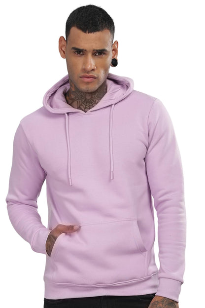 ADRO Mens Cotton Neck Hooded Sweatshirt (H24-M-PLN-PU_Lavender