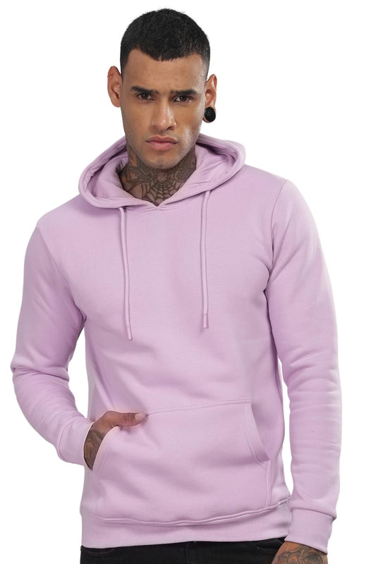 ADRO Mens Cotton Neck Hooded Sweatshirt (H24-M-PLN-PU_Lavender
