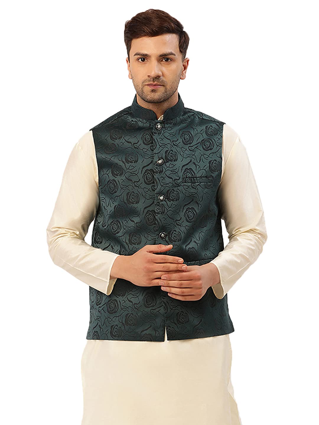 Jompers Mens Embossed Nehru Jacket