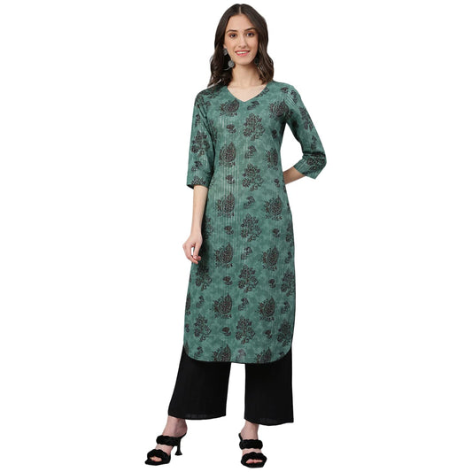 idaLia Black Printed Kurta