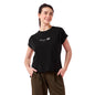 Enamor Womens Solid Relaxed Fit T-Shirt (E3G7_JetBlack Feeling