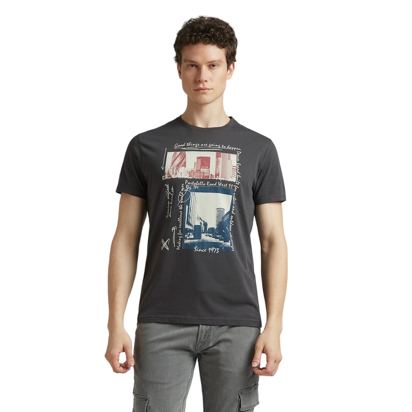 Pepe Jeans Men'S Slim Fit T-Shirt (Pm509827_Thunder Grey