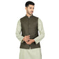 WINTAGE Mens Polyester Cotton Plain Green Modi Nehru Jacket : 42/L