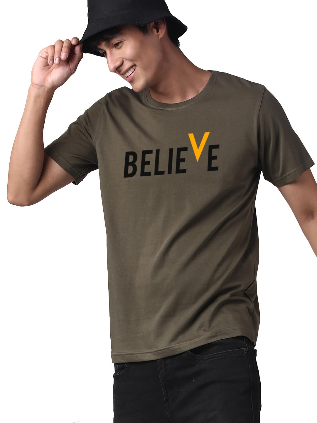 ADRO Men's Believe Design Printed T-Shirt (2XL)