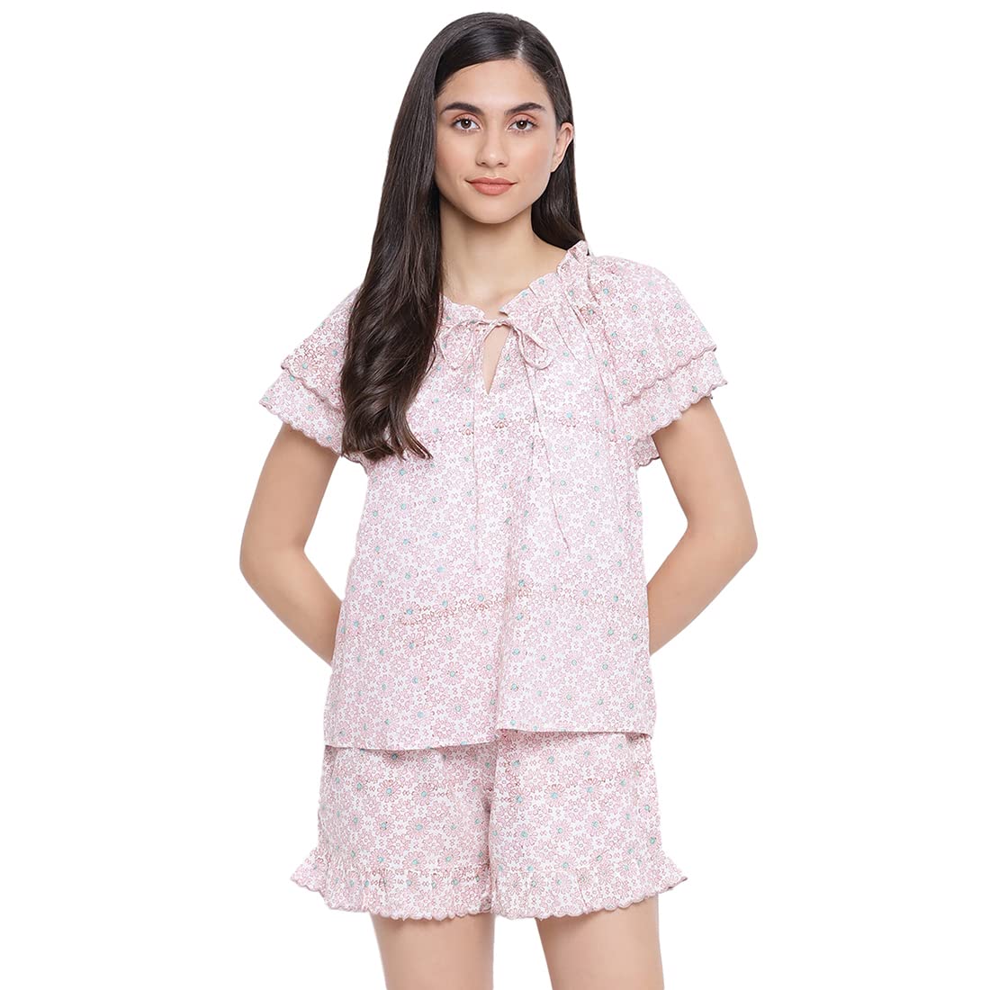 Fabindia Women Cotton Printed Set Pink_Xs