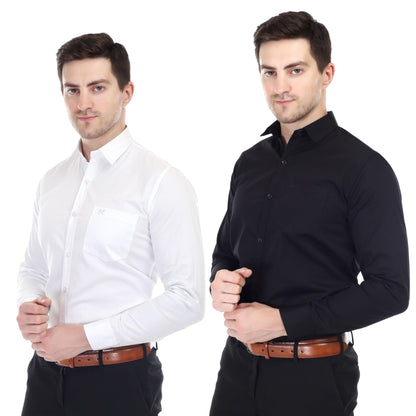 Xjarvis Clifton MenS Regular Fit Cotton Blend Plain Shirt  Full Sleeves Casual & Formal Summer Shirt With Pocket Design & Sprea