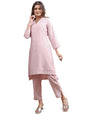 Womanista Women's Onion Pink colour silk blend work wear coord set(Co-ords_9107)