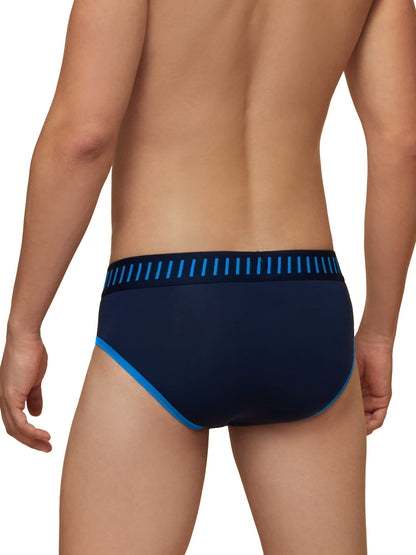 XYXX Mens Underwear Vibe IntelliSoft Antimicrobial Micro Modal Brief Pack of 2 (Black Iris & Brilliant Blue ; Black Iris & Bril