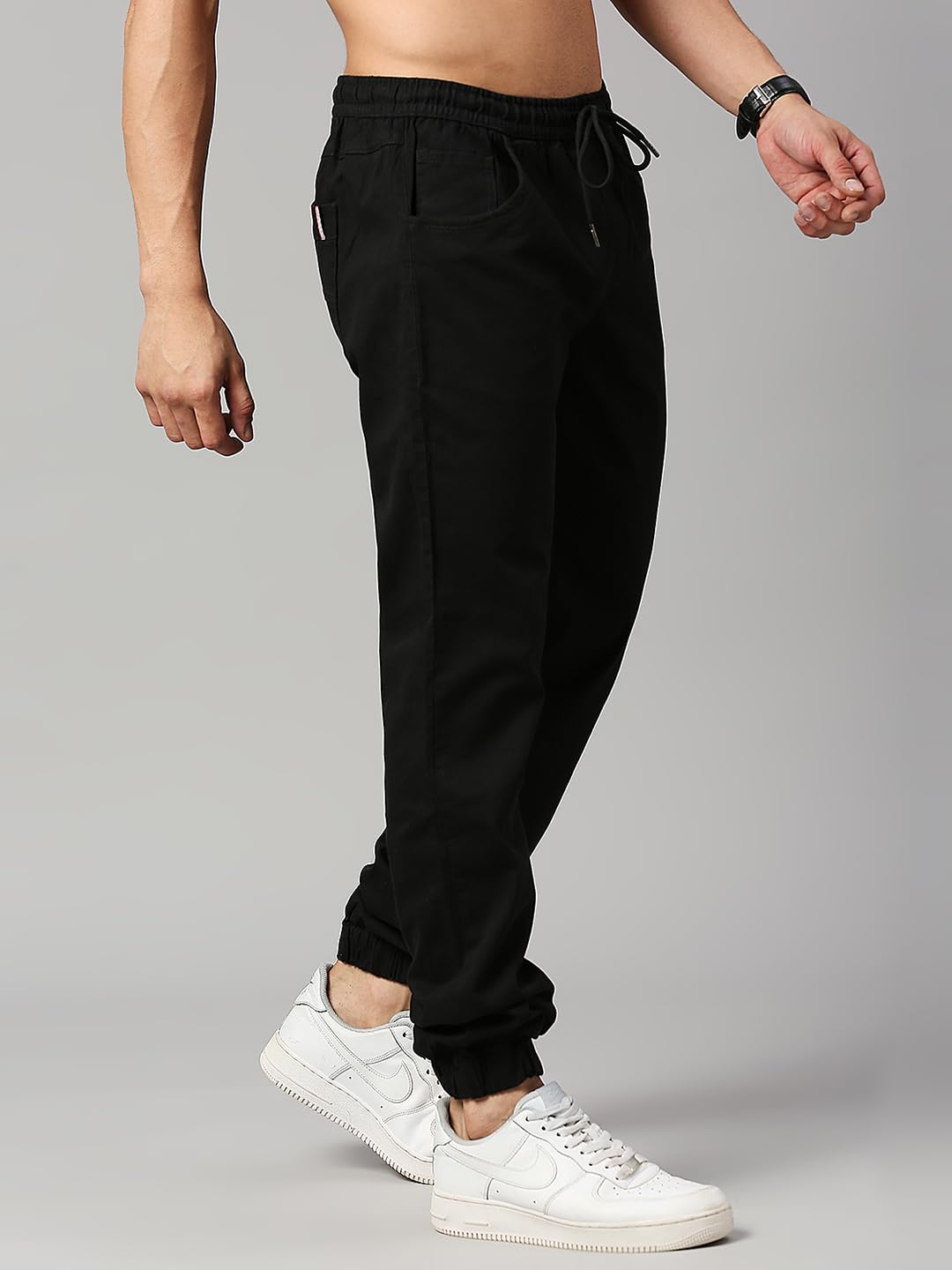 Thomas Scott Mens Solid Regular Fit Trouser Black