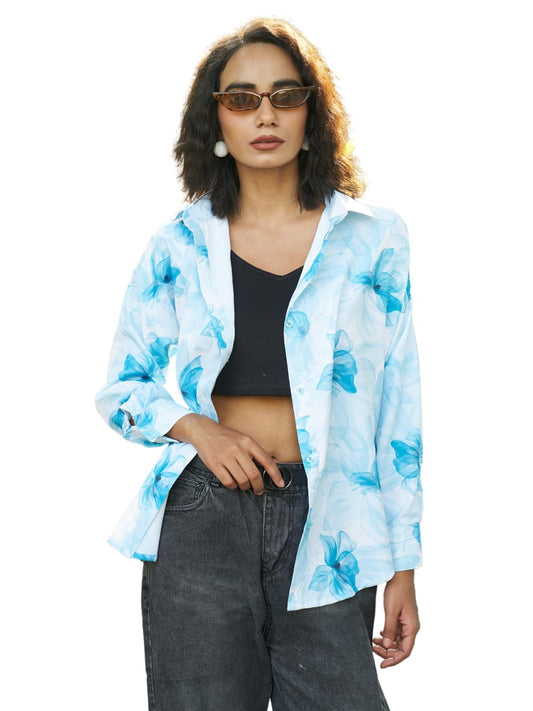 Leriya Fashion Solid Regular Fit Shirt For Women (Lf-W2211_Blue