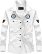 Kadiyu MenS Cotton Blend Shirt With Pockets Full Sleeves Round Collar Neck Botton Down Closure Solid Pattern Relaxed Fit And St